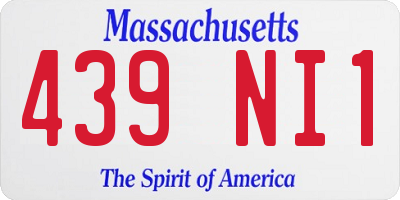 MA license plate 439NI1