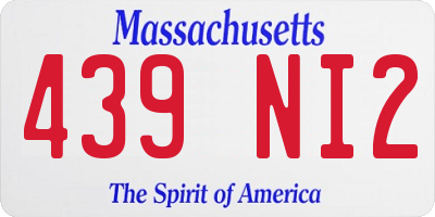 MA license plate 439NI2