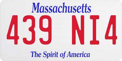 MA license plate 439NI4