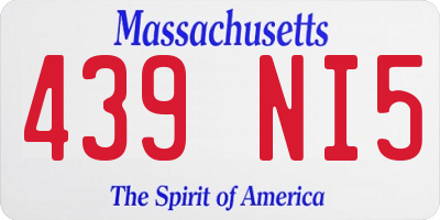 MA license plate 439NI5