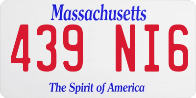 MA license plate 439NI6