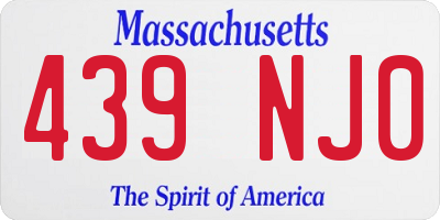 MA license plate 439NJ0