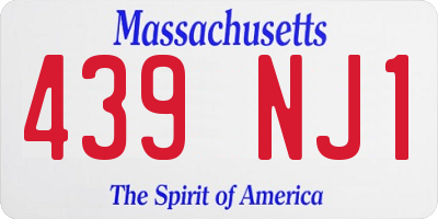 MA license plate 439NJ1