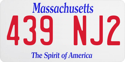 MA license plate 439NJ2