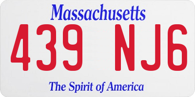 MA license plate 439NJ6