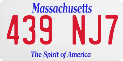 MA license plate 439NJ7