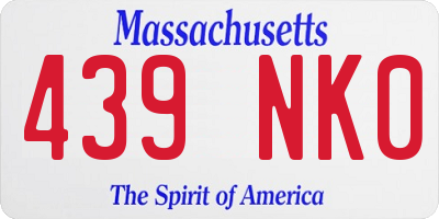 MA license plate 439NK0