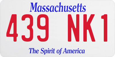 MA license plate 439NK1