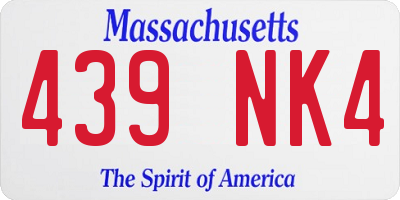 MA license plate 439NK4