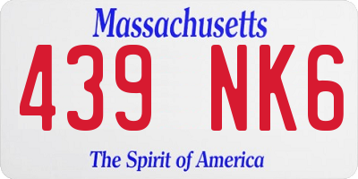 MA license plate 439NK6