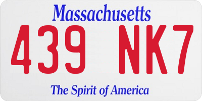 MA license plate 439NK7