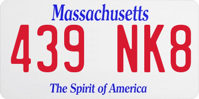 MA license plate 439NK8
