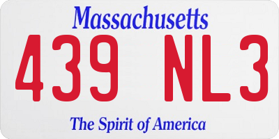 MA license plate 439NL3