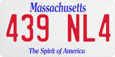 MA license plate 439NL4