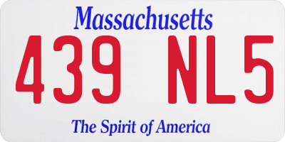 MA license plate 439NL5