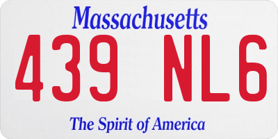 MA license plate 439NL6