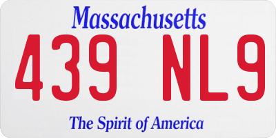 MA license plate 439NL9
