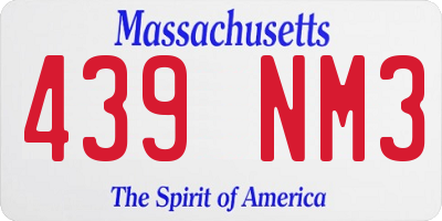 MA license plate 439NM3