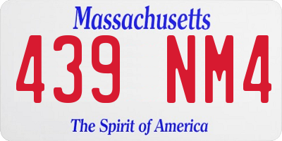 MA license plate 439NM4