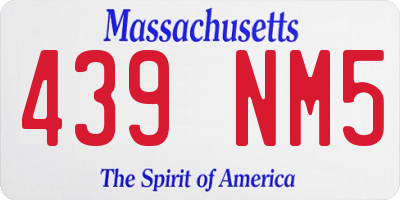 MA license plate 439NM5
