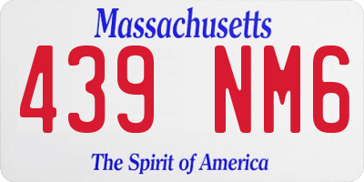 MA license plate 439NM6