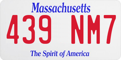MA license plate 439NM7