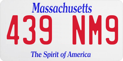 MA license plate 439NM9