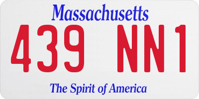 MA license plate 439NN1