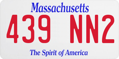 MA license plate 439NN2