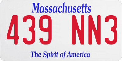 MA license plate 439NN3