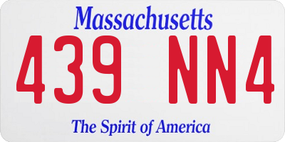 MA license plate 439NN4