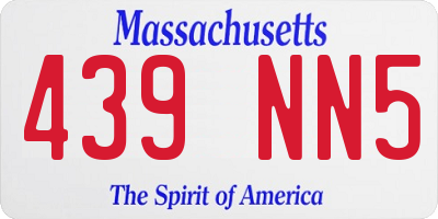MA license plate 439NN5
