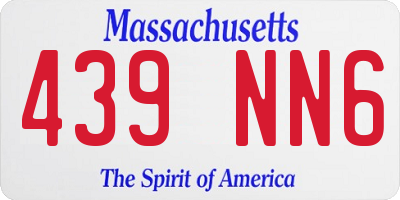 MA license plate 439NN6