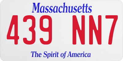 MA license plate 439NN7