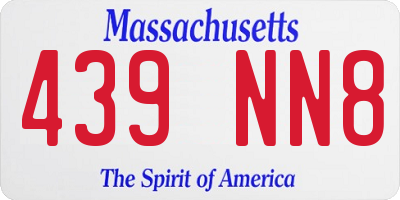 MA license plate 439NN8