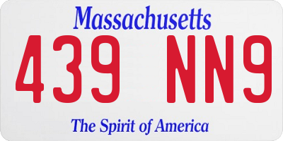 MA license plate 439NN9