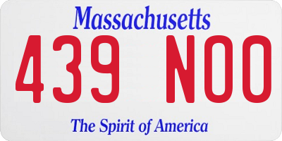 MA license plate 439NO0
