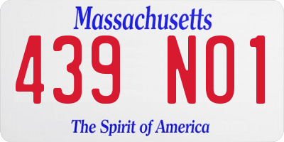 MA license plate 439NO1
