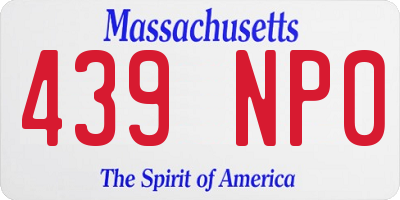 MA license plate 439NP0