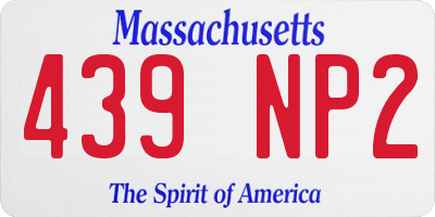 MA license plate 439NP2