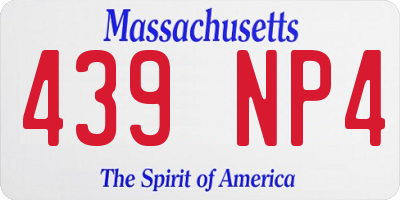 MA license plate 439NP4