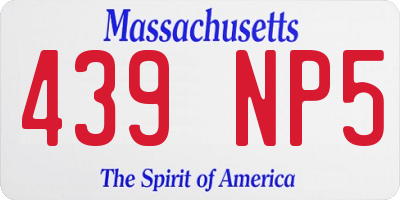 MA license plate 439NP5