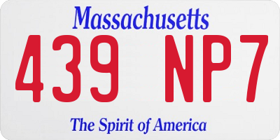MA license plate 439NP7