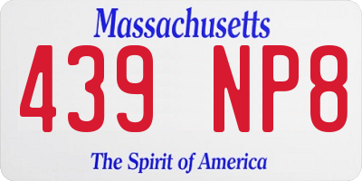 MA license plate 439NP8