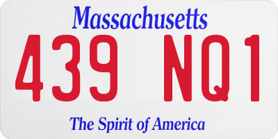 MA license plate 439NQ1
