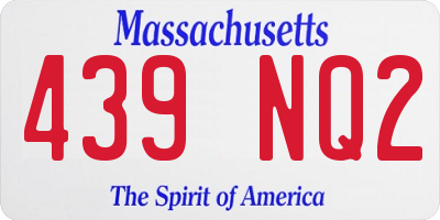 MA license plate 439NQ2