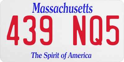 MA license plate 439NQ5