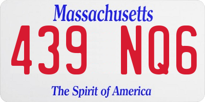 MA license plate 439NQ6
