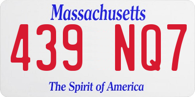 MA license plate 439NQ7