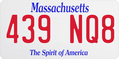 MA license plate 439NQ8